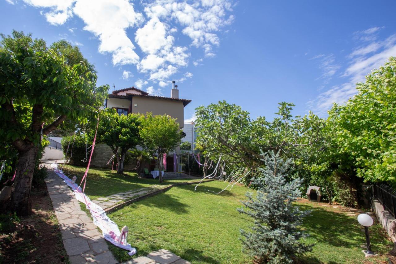 Τraditional Fully Detached Villa On A Luxurious Hillock Of Thessaloniki With Its Own Garden Also For Family & Wedding Gatherings For 10 To 25 People Only 15 Minutes From Airport Exteriér fotografie